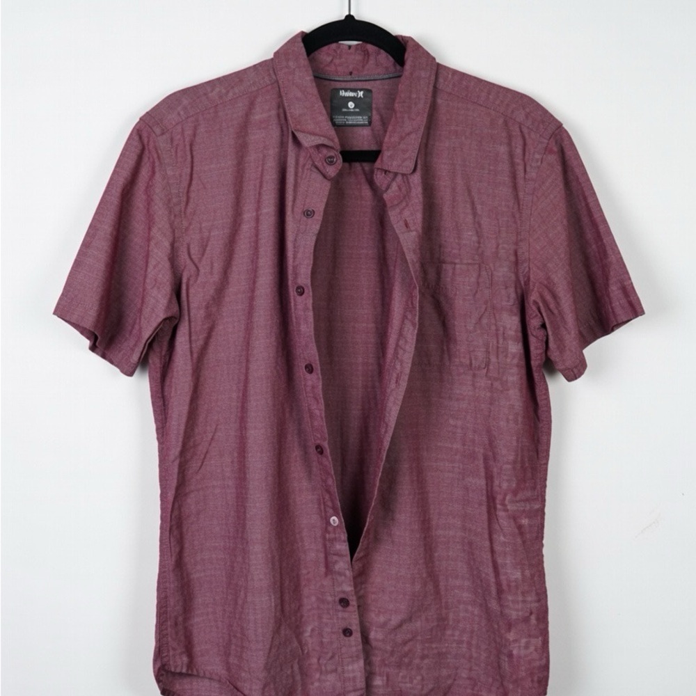 Urban Pipeline Casual Button-Down Shirt - Burgundy